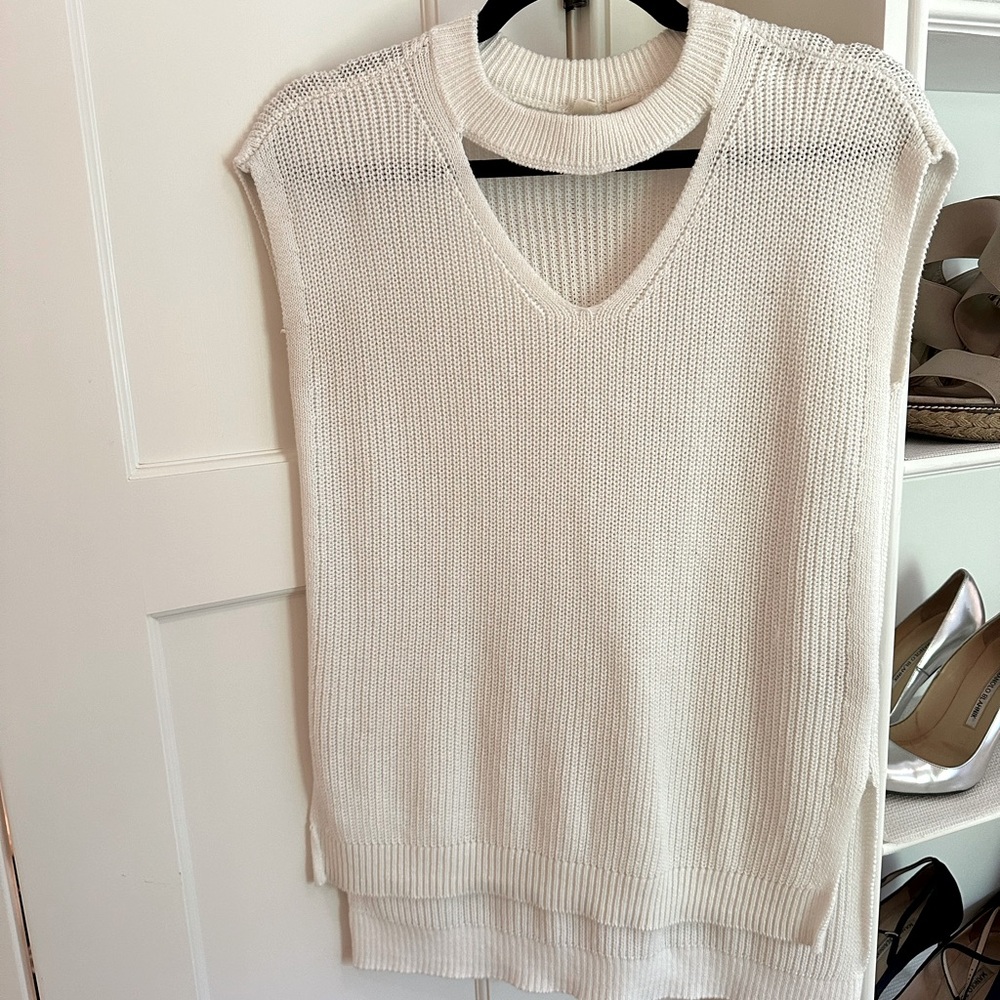 Anthropologie Short Sleeve Cut-Out Sweater